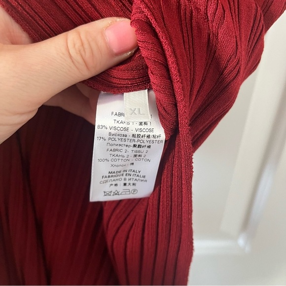 Esteban Cortazar Asymmetric one-shoulder ribbed stretch-knit dress ruffled XL - Picture 6 of 16